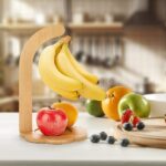 Bamboo Banana Holder Stand Non-Folding Standing Kitchen Rack Keep Fresh Sustainable Multifunctional 7.1x7.1x11.4 Inch Addreen - Image 3