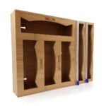 Bamboo Rectangle Kitchen Food Storage Ziplock Bag Organizer Holders Eco-Friendly Multifunction Design 1-3L Capacity Sandwich - Image 3