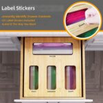Bamboo Wall-Mounted 4-Slot Kitchen Drawer Organizer for Gallon Quart Sandwich & Snack Bags (1 Box) - Image 3