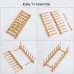 Foldable Bamboo Dish Drying Rack Portable Plate Bowl Organizer for Kitchen Cabinet Counter Storage - Image 3