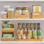 Large Bamboo Storage Bins Rectangular Organizer Boxes with Handles 12 X 9 X 4 Inches Set of 2 for Kitchen Tableware - Image 3
