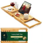 ROYAL CRAFT Premium Foldable Expandable for Bathtub Tray Caddy Bath Table Bathroom Accessories New Home Mothers Birthday Gift