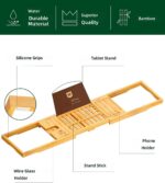 ROYAL CRAFT Premium Foldable Expandable for Bathtub Tray Caddy Bath Table Bathroom Accessories New Home Mothers Birthday Gift - Image 3