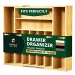 ROYAL CRAFT WOOD Luxury Bamboo Adjustable Expandable Kitchen Office Drawer Organizer Silverware Organizer Utensil Holder Drawer