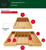 ROYAL CRAFT WOOD Luxury Bamboo Adjustable Expandable Kitchen Office Drawer Organizer Silverware Organizer Utensil Holder Drawer - Image 2