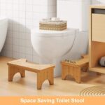 Uaniar Bamboo Squatting Stool for Adults & Kids-Portable Bathroom Poop Stool with Slip Resistant Step - Image 3