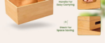 Addreen 3 Piece Stackable Modern Rectangular Bamboo Storage Box Set Multipurpose Organizer for Makeup Bathroom Office - Image 2