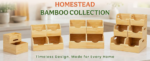 Addreen 3 Piece Stackable Modern Rectangular Bamboo Storage Box Set Multipurpose Organizer for Makeup Bathroom Office - Image 3