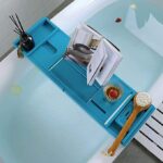 Addreen Bamboo Extendable Bathtub Tray Four-piece Set Eco-Friendly Bathroom Storage Rack 70x22x4CM - Image 3