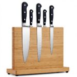 Addreen Magnetic Double Sided Carbon Steel Boning Knife Block With Wood Handle Countertop Kitchen Knife Storage Holder