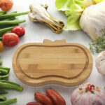 Bamboo Cutting Board Apple Shape Chopping Block Food Prep Board for Kitchen Counter Bamboo Chopping Board - Image 3
