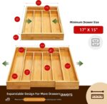 Expandable Bamboo Kitchen Drawer Organizer Cutlery Utensils Adjustable Wood Cutlery Tray Dishwasher Safe Flatware - Image 2