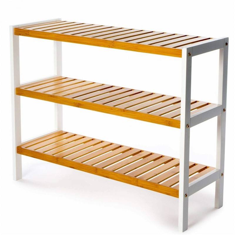 Simple Generous Indoor Three-layer Detachable Space-Saving Bamboo Shoe Rack Bench Storage Organizer Customized Size Living Room01 Simple Generous Indoor Three-layer Detachable Space-Saving Bamboo Shoe Rack Bench Storage Organizer Customized Size Living Room - Image 1